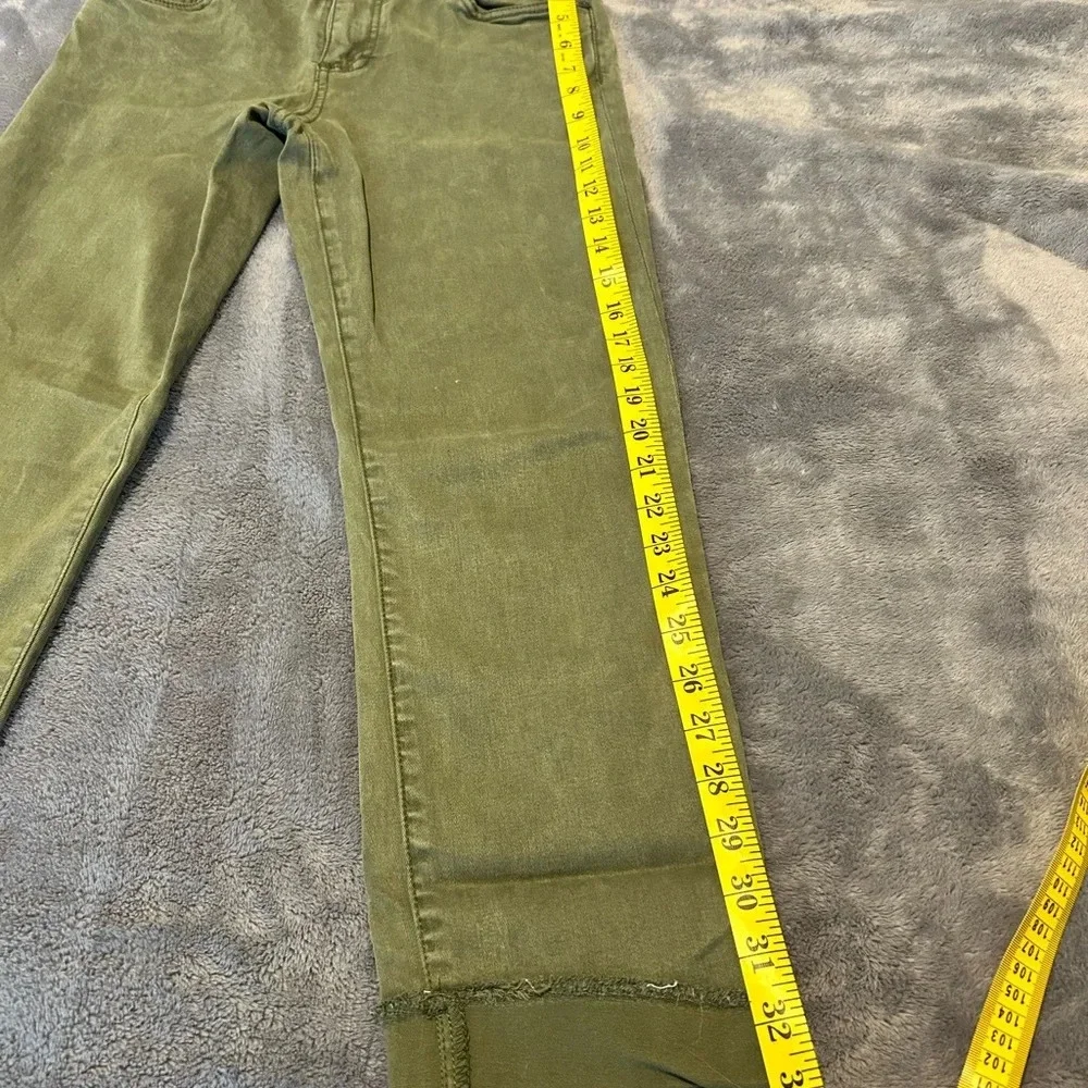 KUT women’s stretch Army green straight leg twill chino pants size 4 - Picture 5 of 8